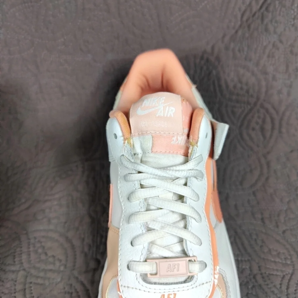 Nike Air Force 1 Shadow Washed Coral White Sneakers Women's Shoes Size 8 - Picture 6 of 9